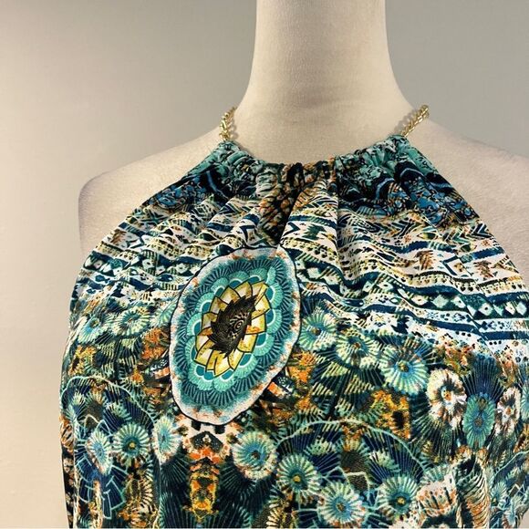 Bisou Bisou Halter Neck Maxi Sleeveless Dress - Multicolor - Picture 2 of 13